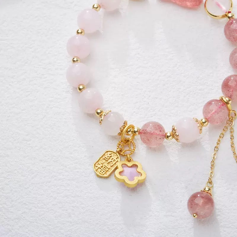 8mm Strawberry Quartz Pixiu Crystal