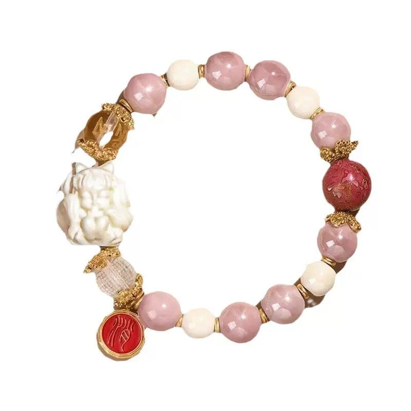 Nine-Tailed Fox Lacquer Bead Bracelet
