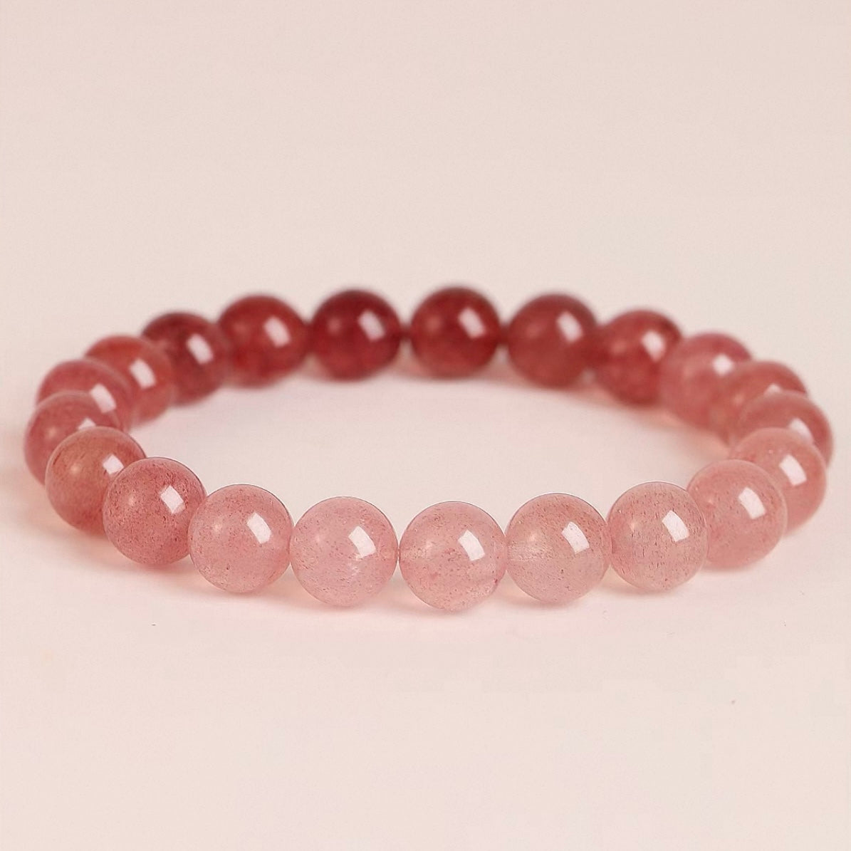 Strawberry Crystal Rose Quartz Bracelet