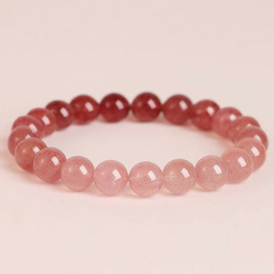 Strawberry Crystal Rose Quartz Bracelet