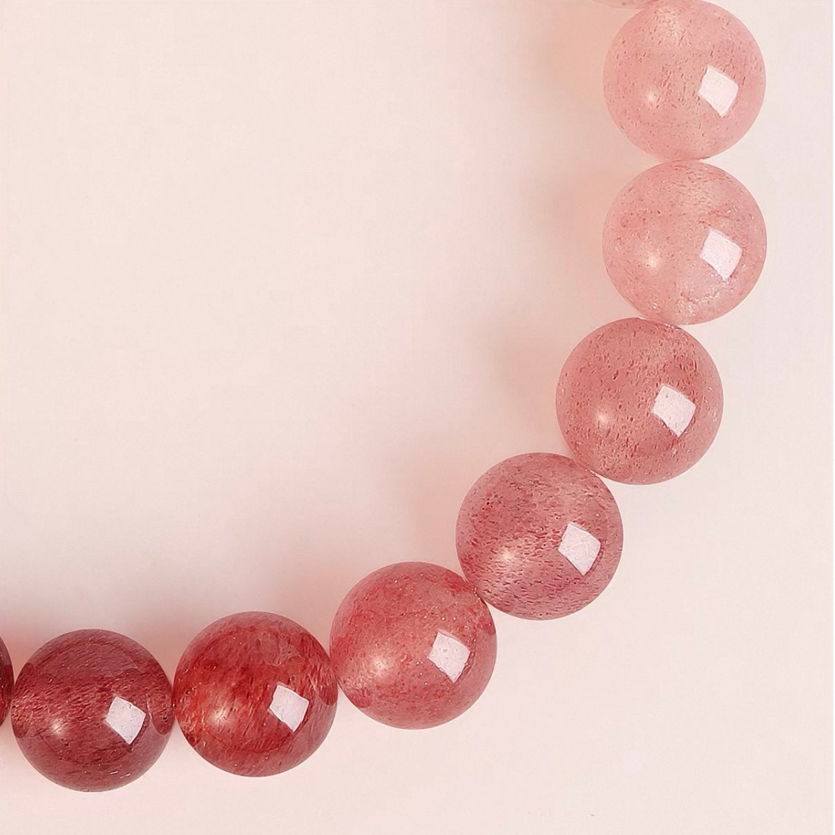 Strawberry Crystal Rose Quartz Bracelet