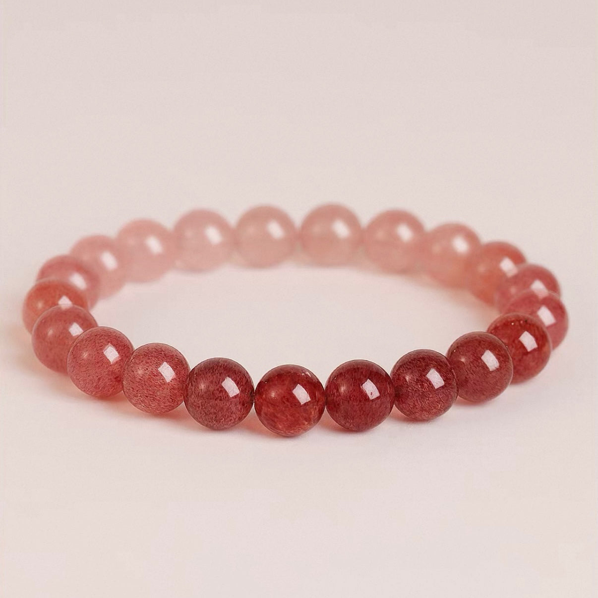Strawberry Crystal Rose Quartz Bracelet