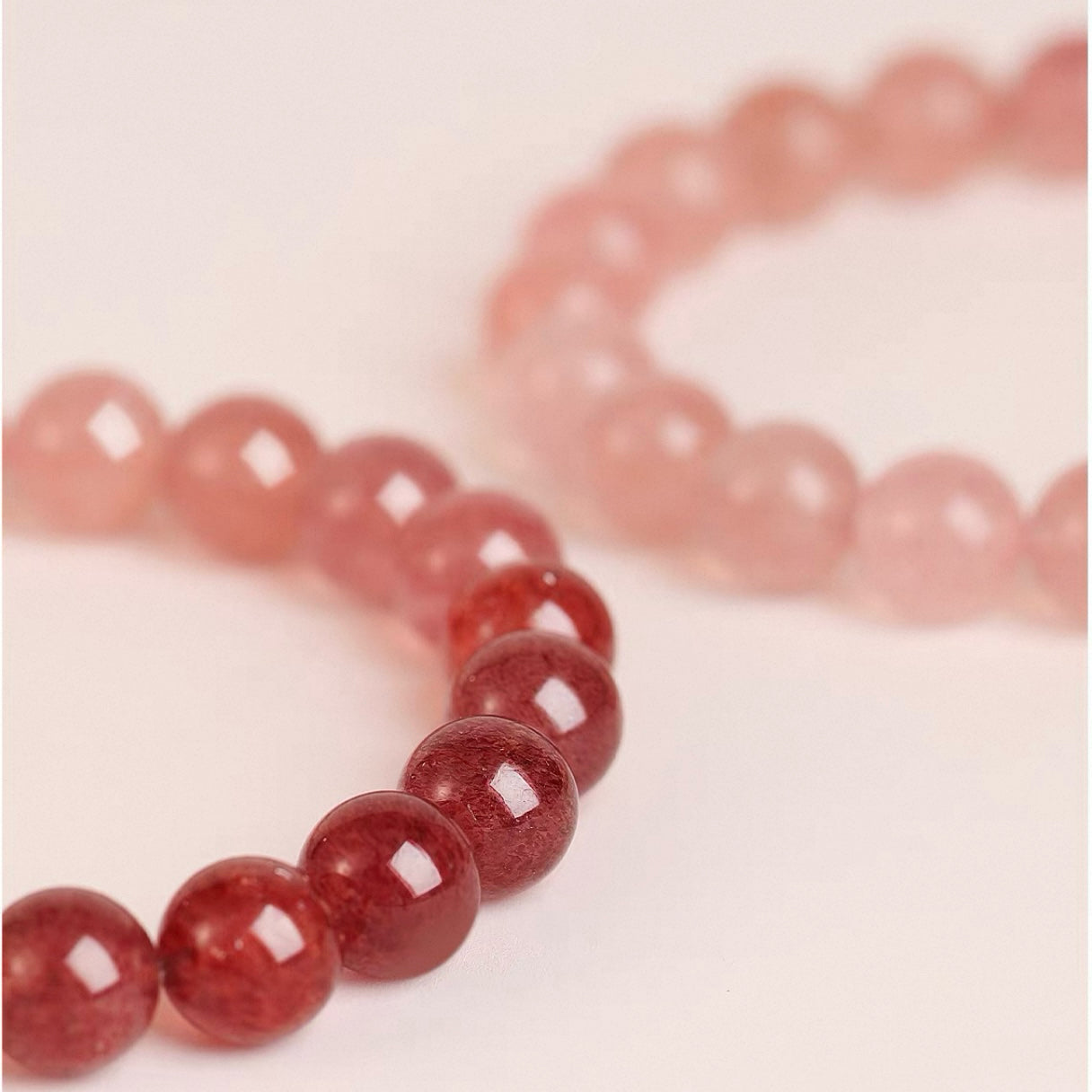Strawberry Crystal Rose Quartz Bracelet