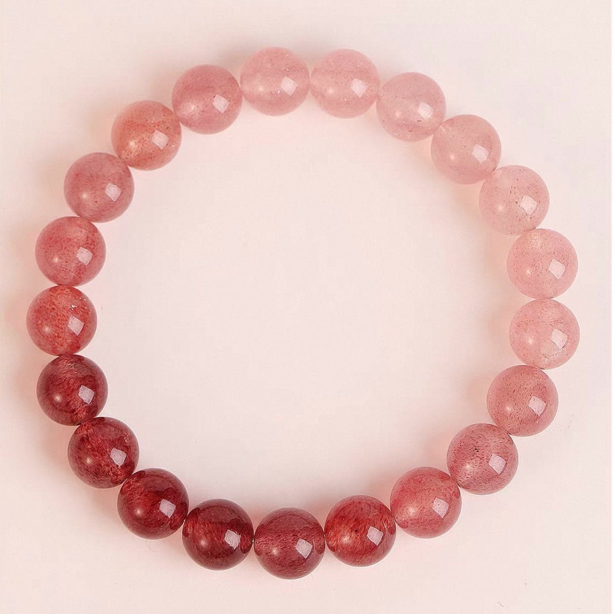 Strawberry Crystal Rose Quartz Bracelet