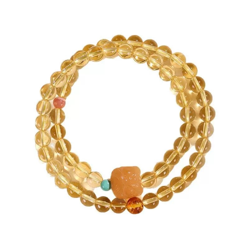 6mm Natural Yellow Quartz Bracelet