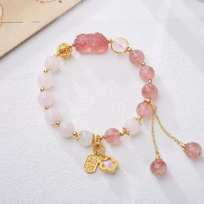 8mm Strawberry Quartz Pixiu Crystal