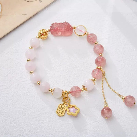 8mm Strawberry Quartz Pixiu Crystal