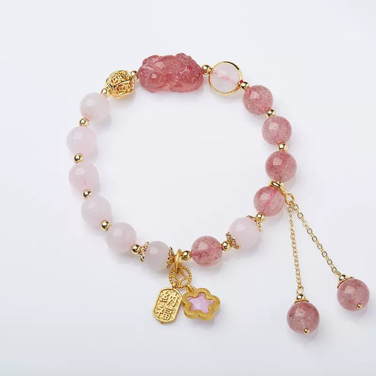 8mm Strawberry Quartz Pixiu Crystal