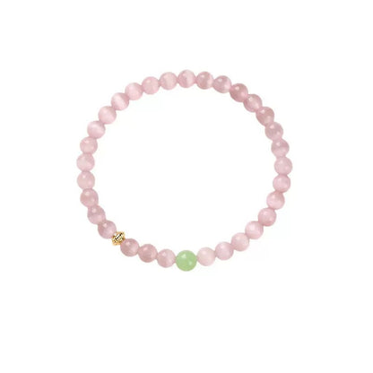 6mm Pink Cat's Eye Stone Bracelet