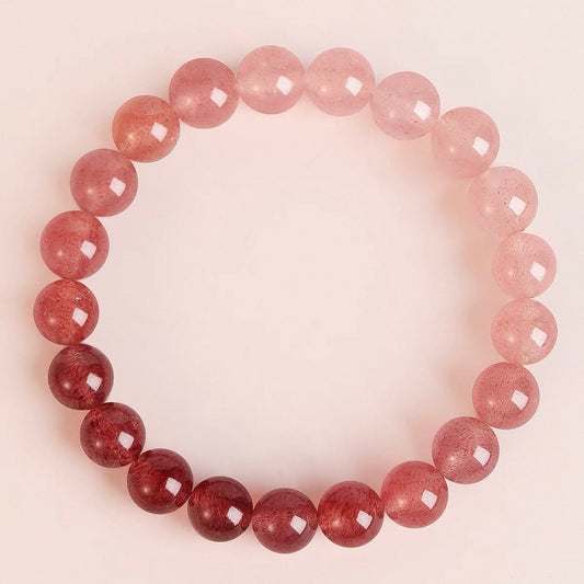 Strawberry Crystal Rose Quartz Bracelet