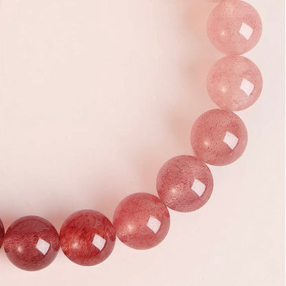 Strawberry Crystal Rose Quartz Bracelet