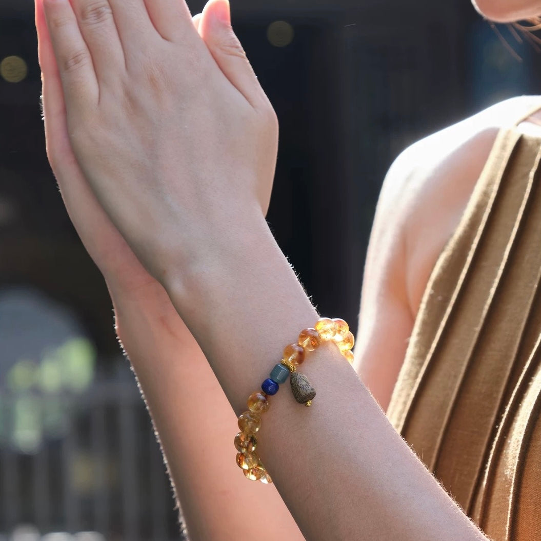 Natural Yellow Quartz Jade Bracelet